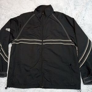 Mission‎ Jacket Mens XL Black Lightweight Vented Zip Up Pockets Logo Active